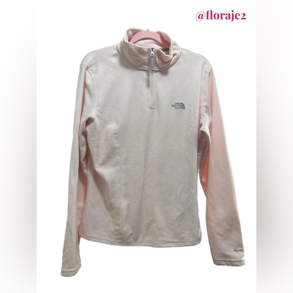 The North Face TNF Light Pink 1/4 Zip Pullover Fleece Jacket Size M - Picture 4 of 7